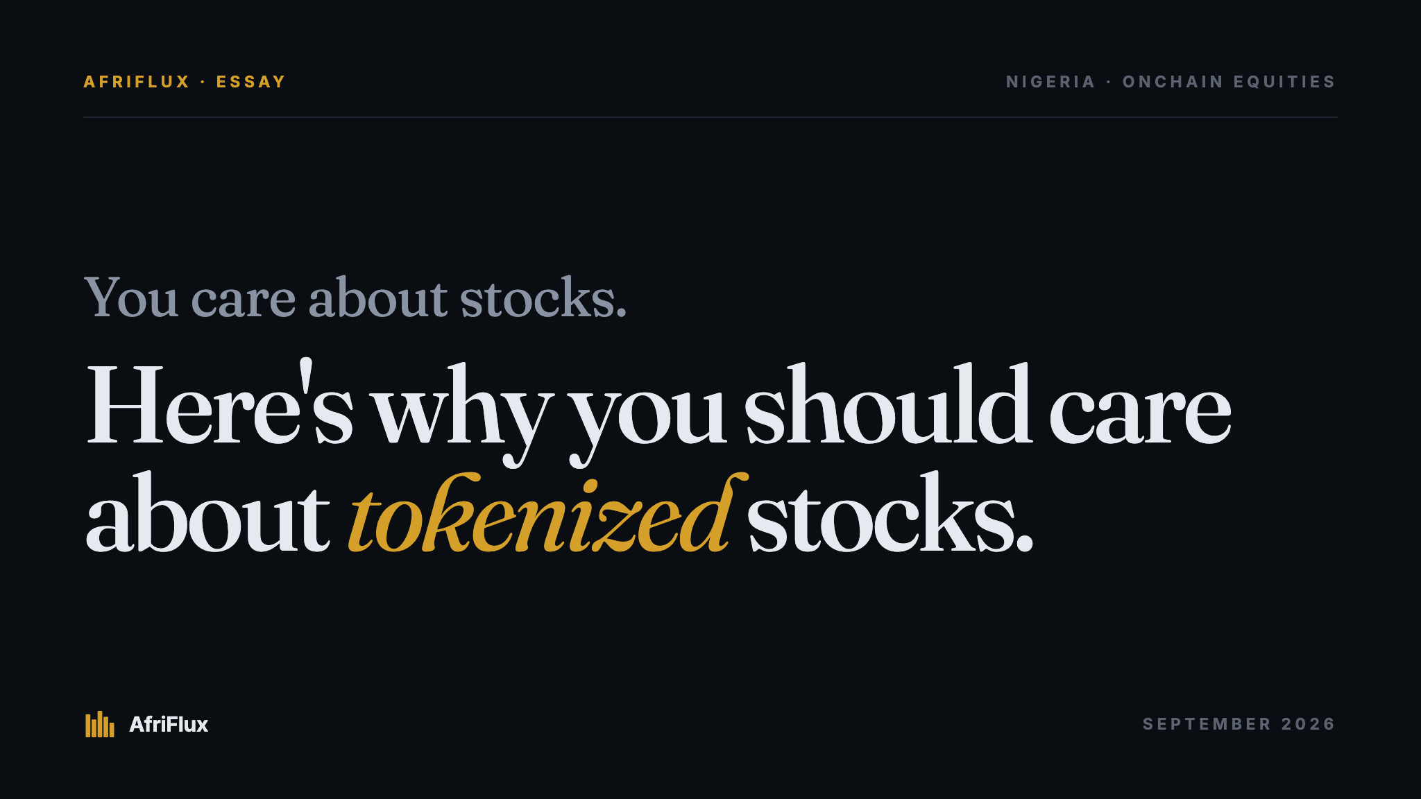 You care about stocks. Here's why you should care about tokenized stocks.